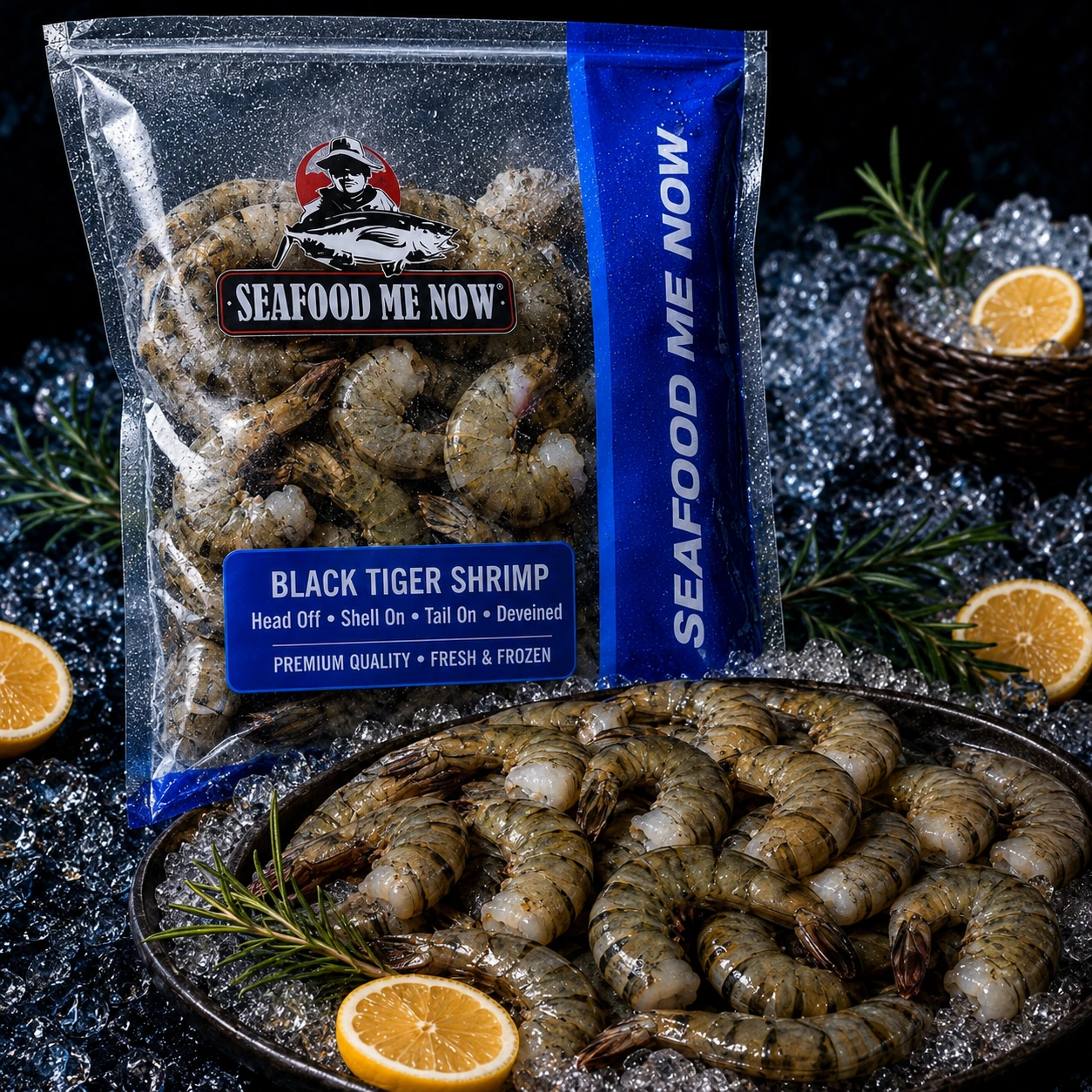 Black Tiger Shrimp / Crevettes tigrées noires